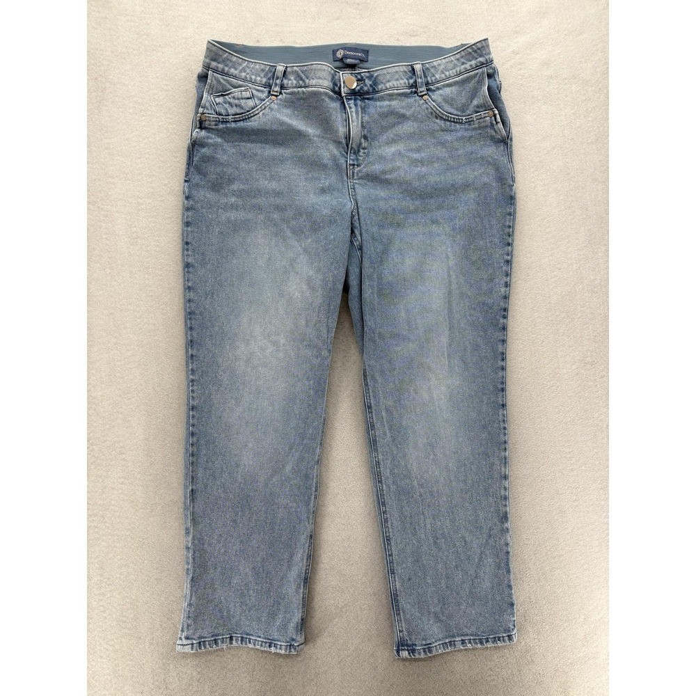Democracy Absolution High Rise Straight Crop Jeans Womens 20W Blue Med Wash Pant